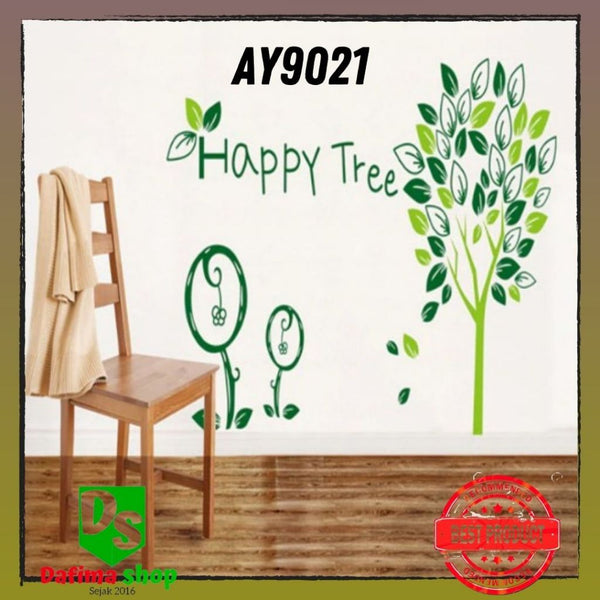 Removable paper wall decor vinyl sticker for kids room home decals happy tree sticker AY9021