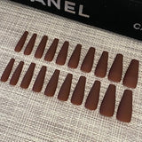 24 Pcs Matte Perfection – O.TWO.O Brown Nail Polish for a Luxe Look | Best Nails for women