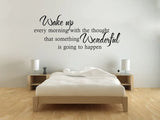 Bedroom 'Wake Up' Wall Art Quote, Modern Transfer, PVC Decal, Room Decor, Wall Sticke size 30x60cm Nc1045