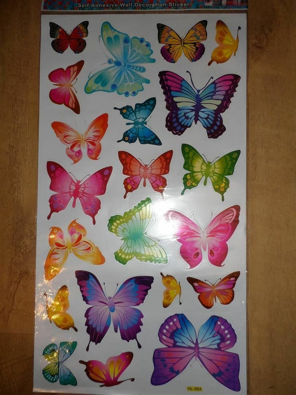Butterfly World - Wall Decals Stickers Appliques Home Decor Hl964  ‎Size: 60x34