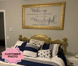 Bedroom 'Wake Up' Wall Art Quote, Modern Transfer, PVC Decal, Room Decor, Wall Sticke size 30x60cm Nc1045