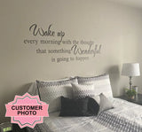 Bedroom 'Wake Up' Wall Art Quote, Modern Transfer, PVC Decal, Room Decor, Wall Sticke size 30x60cm Nc1045