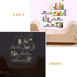 Glow In The Dark Cartoon City Wall Sticker-TYABQ9608