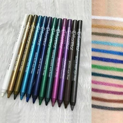 Flormor pencil pack of 12 | Flormal Eye Liner Pencil 12 Pencils Pack | water proof eyeliner (Random color shades)
