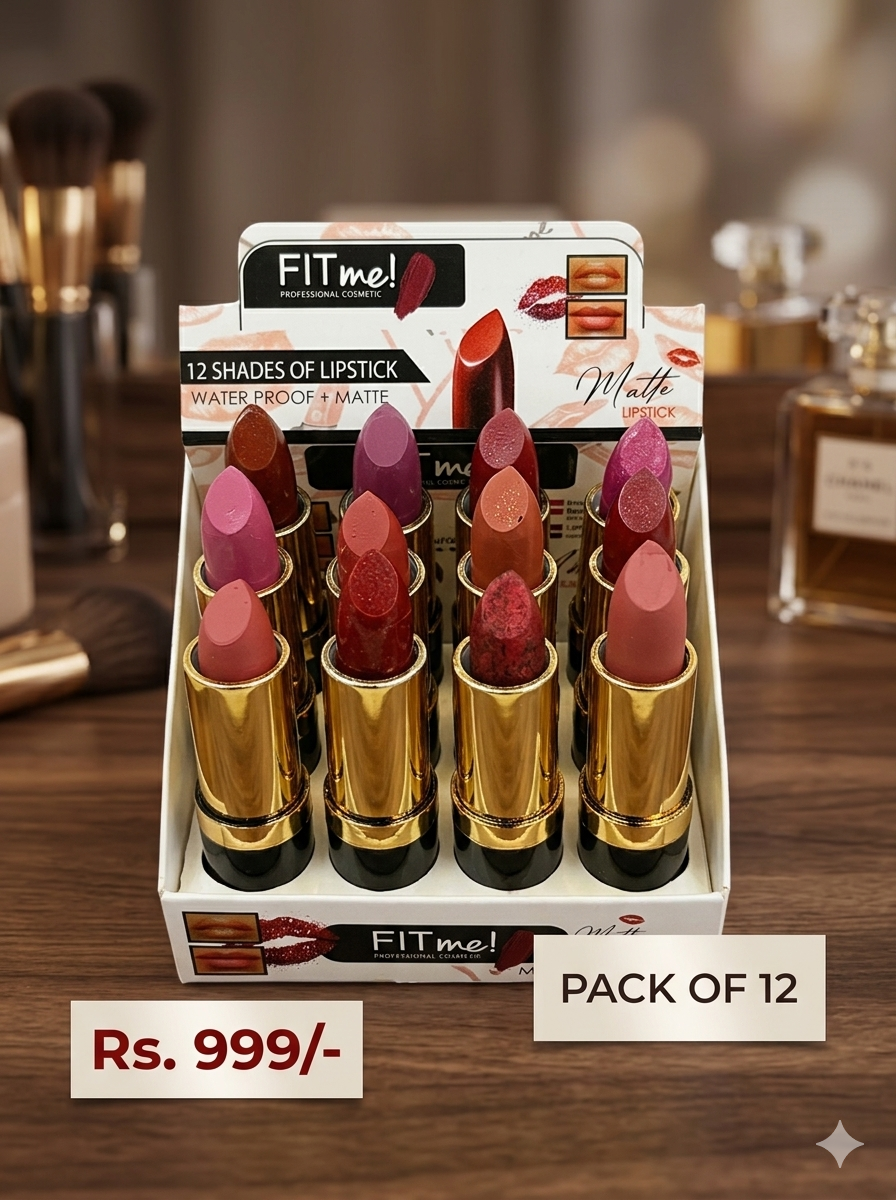 Fit Me Matte Lipstick Set Pack of 12 – Long Lasting Waterproof Liquid Lipsticks Kit for Women