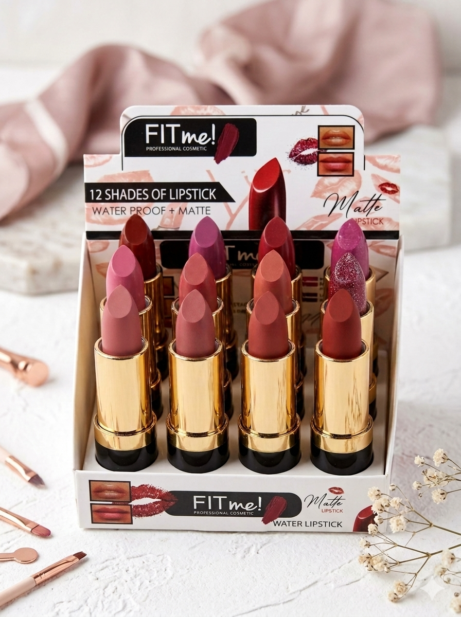 Fit Me Matte Lipstick Set Pack of 12 – Long Lasting Waterproof Liquid Lipsticks Kit for Women