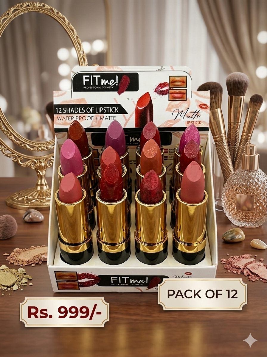 Fit Me Matte Lipstick Set Pack of 12 – Long Lasting Waterproof Liquid Lipsticks Kit for Women