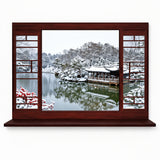 Seasons Landscape Fake Window Sticker Garden Landscape 3D Wall Art Vinyl Wall Picture Home Decoration Chinese Wallpaper 90 x 60 cm mj8018b  Wall Decor Sticker