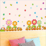 Flower Fence Design Removable Wall Sticker DIY Wallpaper dlx516 size 60x90 dlx516