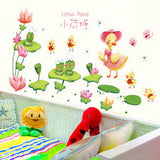 Stiker Dinding Wallsticker Lotus dan Duck size 50x70 XL7193