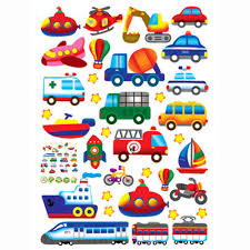 Cartoon Wall Stickers Cars Train Motor Wall Art Children Sticker Cute Cartoon Decorative DIY Art