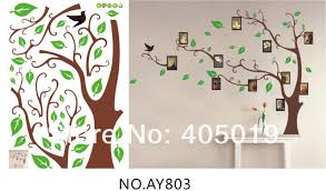 DIY transparent PVC wall stickers ]Abrown tree photo series of three generations of wall stickers wall stickers size  60x90 ay803