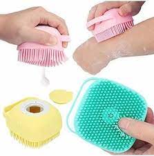 1pc New Silicone Bath Brush Bath Home Massage Shampoo Brush Silicone Round Baby Bath Brush Can Fill Liquid Bathroom Ball