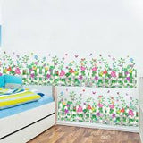 Garden Flower Border Fence Wall Sticker size 50x70 am7110