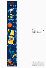 Robot & Spaceship Kids Height Chart –Height measuring wall sticker with cartoon graphic for children size 60x90 hnc02