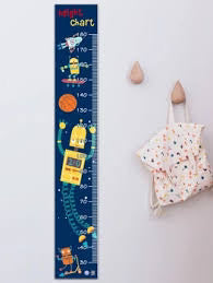 Robot & Spaceship Kids Height Chart –Height measuring wall sticker with cartoon graphic for children size 60x90 hnc02