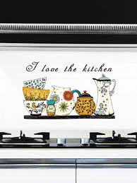 JAAMSO ROYALS Kitchen Transparent Oil Proof Sticker High Temperature Cooktop Tile Wall Sticker size 60x90 nc025