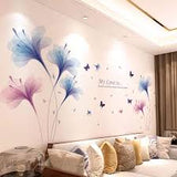METH FLOWER SHABBY WALL STIKER  Kids Room Bedroom TV Background Decoration WallStickers XL8262 Size: 60X90