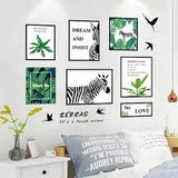 HEUREKA Green Plant with Zebra Design Peel and Stick Self Adhesive Wall Sticker (60 CM X 90 CM)