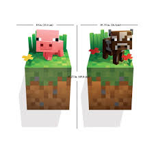 Minecraft Pig Cow Wall Stickers size 50x60 aw6025