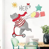 Cute Bear Bear Wall Sticker Removable Decoration Xl8387