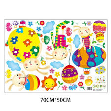 Wall sticker Eggs and Rabbit XLs7198 size (70x50) Stiker Dinding