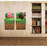 Minecraft Pig Cow Wall Stickers size 50x60 aw6025