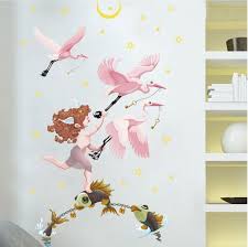 【WEJA】Lovely Bird Fish Door Sticker Cartoon Animals Wall Sticker for Kids Room Moon Boy Home Decor Art PVC Vinyl Wallpaper Removable size 50x70 xls7221