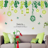 Wall Sticker Dream's Garden 60 x 90cm Wallpaper Sticker Rental OK Peel and Stick DIY Home Decor Interior Tree Bird Bird Cage Leaves Natural Scenery Landscape Living Room Spring Summer Free Shipping size 120x60cm  lc205