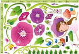 OneHouse Morning Glory Purple Flowers Little Children Measurement Growth Chart (60-180cm) Wall Sticker for Kids Room