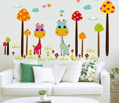 Cartoon lovely Animals Wall Stickers For Kids Rooms Boys Girls Children Bedroom Home Decor mm size 50x70 am7091