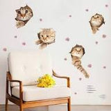 【IKE】DIY Wall Stickers 3D Cats Stickers Bedroom Living Room Cabinets Corridors Glass Doors and Windows Home Decoration Stickers size 50x70 sk7116