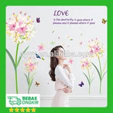 SK9016 Lily Bouquet Color Wall Stickers Vine Beautiful Flowers Quotes Vinyl Decals Living Room Home Decoration
