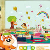 Happy Wall Sticker Landscape With Animals XL Squirrel Bird Rainbow Mill - For Children's Room / Baby Room size 60x90 ay241ab