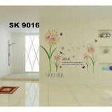 SK9016 Lily Bouquet Color Wall Stickers Vine Beautiful Flowers Quotes Vinyl Decals Living Room Home Decoration