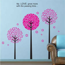Toprate(TM)Pink Pandora Tree,Quote My love grow more with the passing time,Wallpaper Wall Sticker Decals PVC Vinly Removable DIY Wall Decal For Room Living Room size 50x70 dm570010