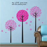 Toprate(TM)Pink Pandora Tree,Quote My love grow more with the passing time,Wallpaper Wall Sticker Decals PVC Vinly Removable DIY Wall Decal For Room Living Room size 50x70 dm570010