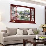 Seasons Landscape Fake Window Sticker Garden Landscape 3D Wall Art Vinyl Wall Picture Home Decoration Chinese Wallpaper 90 x 60 cm mj8018b  Wall Decor Sticker