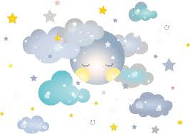 Wall sticker Sleepy moon boy size 60x90 nc024