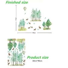 Ampire Wall Stickers Stagg and Deer in Forest for Living Room Decor abc1059