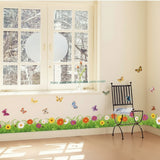 Wall Stickers Decor Skirting line Baseboard Kicking Line Flower Lobby Living Room Dining Room Stair Corridor size 50x70 am5001