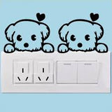 DIY Funny Cute Cat Dog Switch Sticker Wall Sticker Home Decoration Bedroom Parlor Decoration