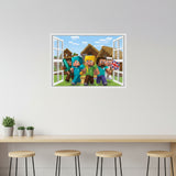 3D Gaming Wall Art Stickers Pixel Block Game Decals PVC Kids Room Decor size 50x70cm aw6011