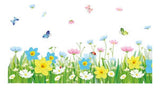 Amazon Brand - Solimo Wall Sticker for Living Room (Floral Fence with Butterflies, Ideal Size on Wall:size 50x70 xls7186