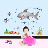 Wall Stickers Cartoon Big Shark Modern Children Bedroom Kindergarten Background Decoration size 50x70  dm570139