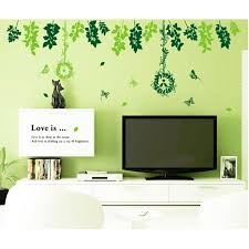 Wall Sticker Dream's Garden 60 x 90cm Wallpaper Sticker Rental OK Peel and Stick DIY Home Decor Interior Tree Bird Bird Cage Leaves Natural Scenery Landscape Living Room Spring Summer Free Shipping size 120x60cm  lc205