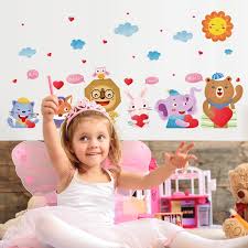 Hello Animals Stiker Dinding size 60x90 sk9322  wall sticker kids Sticker