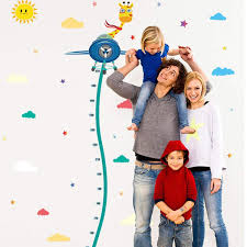 Gadgets Wrap Vinyl Giraffe Height Measurement Cartoon Wall Sticker for Kids Room Bedroom  size 50x70 sk7034