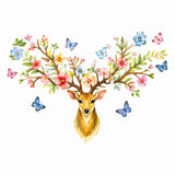 Butterfly Deer with Wall decoration stickers room wallpaper bedroom nursery kids room Home decoration Wall Stickers size 60x90 sk9331 Wall Decor Sticker