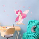 Fairy Elf Little Girl Wall Stickers Wall Nursery Baby Girl Baby Boy Children Kids Room Bedroom Sticker size 50x70 jm8257